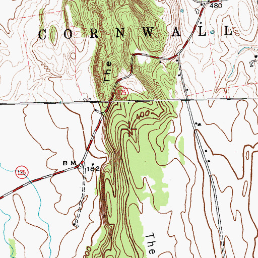 Topographic Map of The Ledge, VT