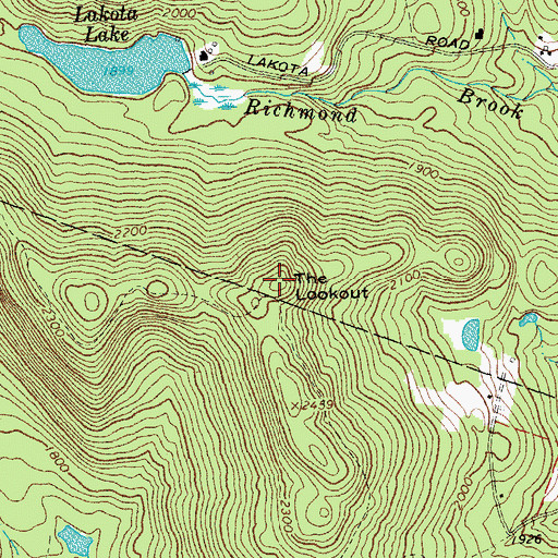 Topographic Map of The Lookout, VT