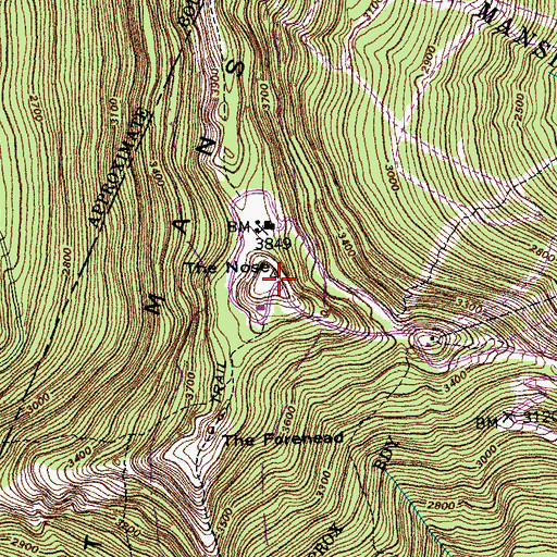 Topographic Map of The Nose, VT