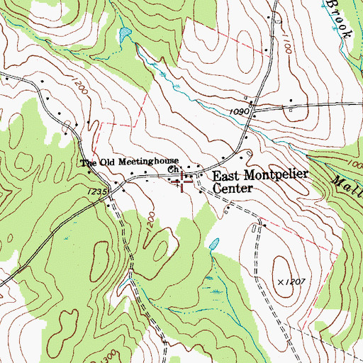Topographic Map of The Old Meetinghouse Church, VT