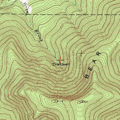 Topographic Map of The Oven, VT