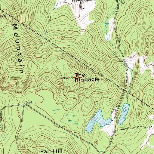 Topographic Map of The Pinnacle, VT