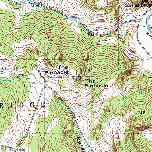 Topographic Map of The Pinnacle, VT