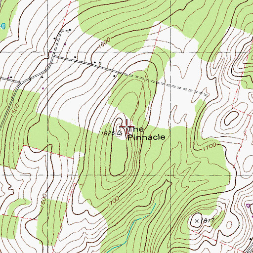 Topographic Map of The Pinnacle, VT