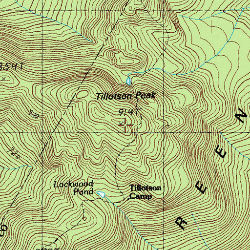 Topographic Map of Tillotson Peak, VT