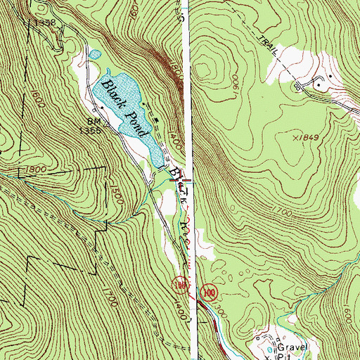 Topographic Map of Tinker Brook, VT
