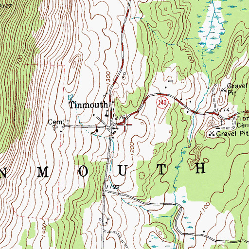 Topographic Map of Tinmouth, VT