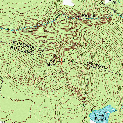 Topographic Map of Tiny Mountain, VT