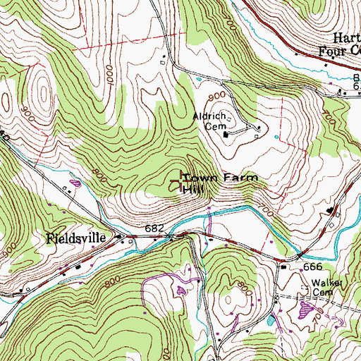 Topographic Map of Town Farm Hill, VT