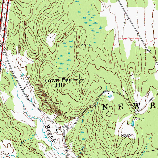 Topographic Map of Town Farm Hill, VT