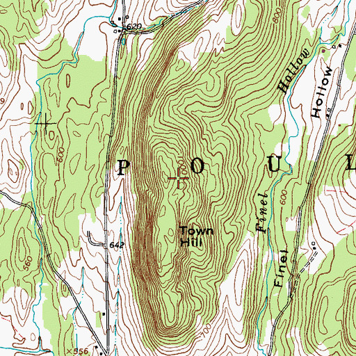 Topographic Map of Town Hill, VT