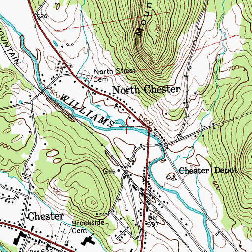 Topographic Map of Trebo Brook, VT