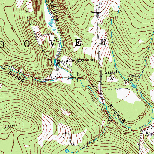 Topographic Map of Trout Brook, VT