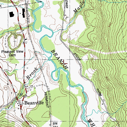Topographic Map of Trout Brook, VT