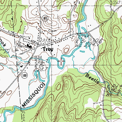 Topographic Map of Troy, VT
