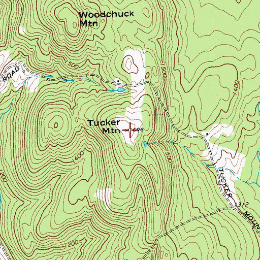 Topographic Map of Tucker Mountain, VT