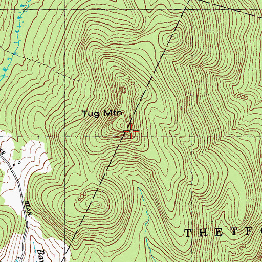 Topographic Map of Tug Mountain, VT