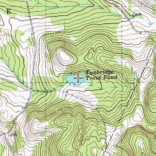 Topographic Map of Tunbridge Trout Pond, VT