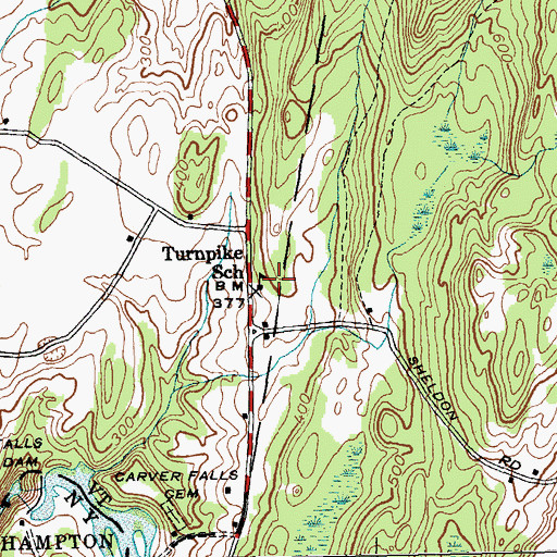 Topographic Map of Turnpike School, VT