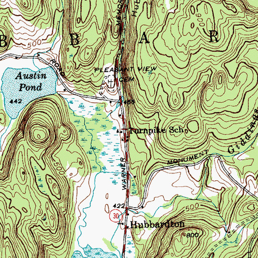 Topographic Map of Turnpike School, VT
