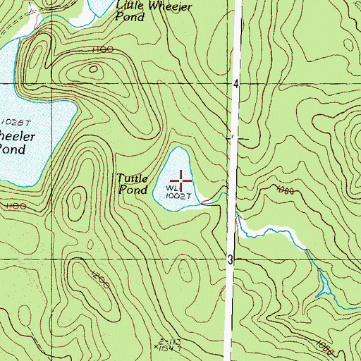 Topographic Map of Tuttle Pond, VT