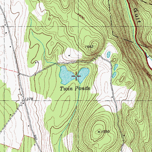 Topographic Map of Twin Ponds, VT