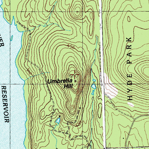 Topographic Map of Umbrella Hill, VT