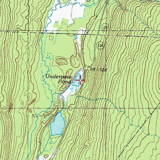 Topographic Map of Underpass Pond, VT