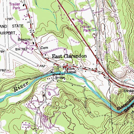 Topographic Map of Union Chapel, VT