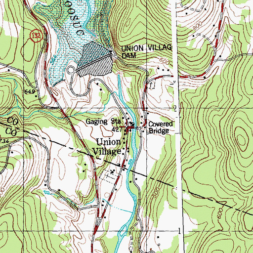 Topographic Map of Union Village, VT