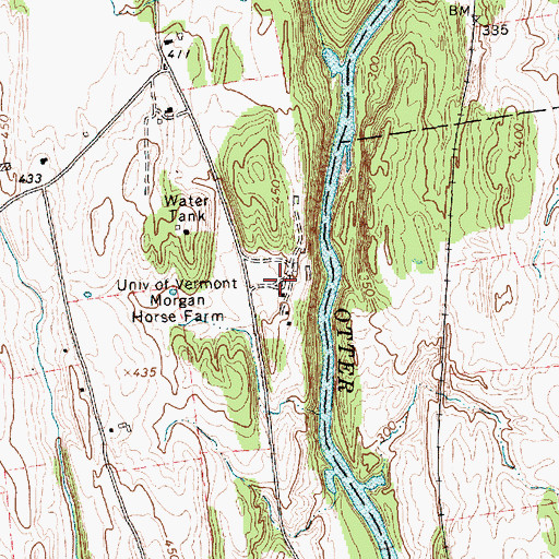 Topographic Map of University of Vermont Morgan Horse Farm, VT