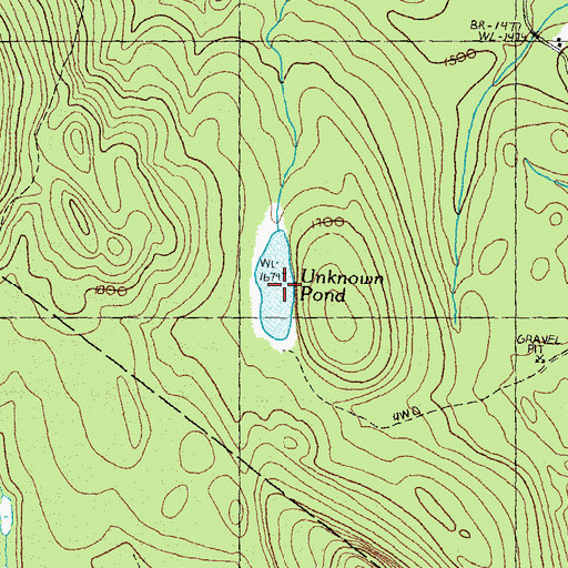 Topographic Map of Unknown Pond, VT