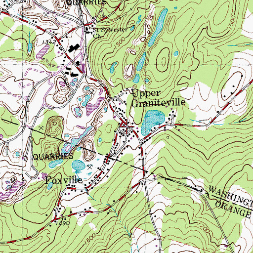 Topographic Map of Upper Graniteville, VT