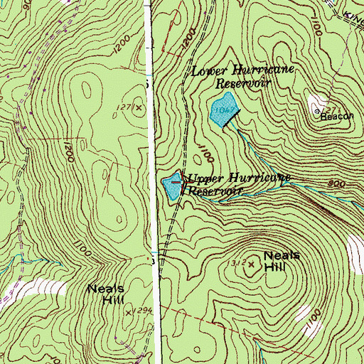 Topographic Map of Upper Hurricane Reservoir, VT