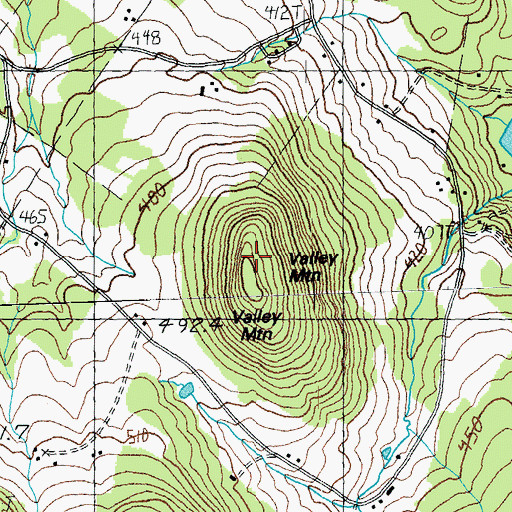 Topographic Map of Valley Mountain, VT