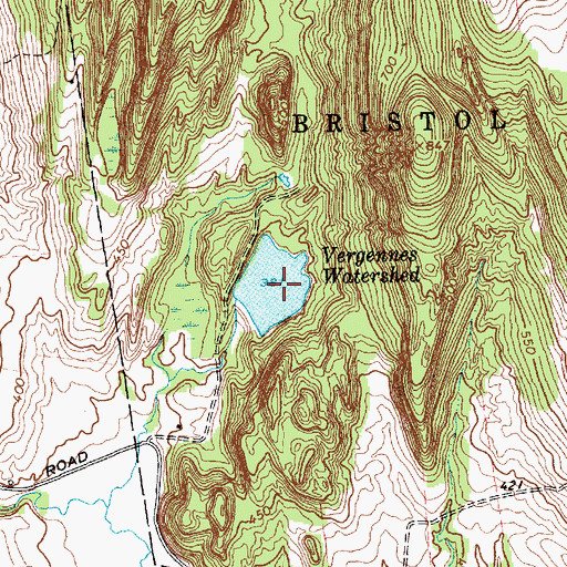 Topographic Map of Vergennes Watershed, VT
