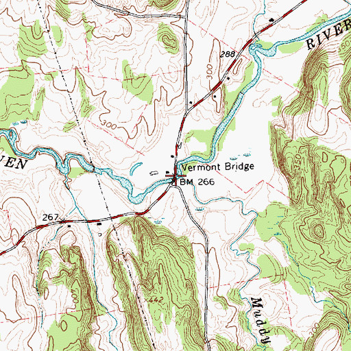 Topographic Map of Vermont Bridge, VT