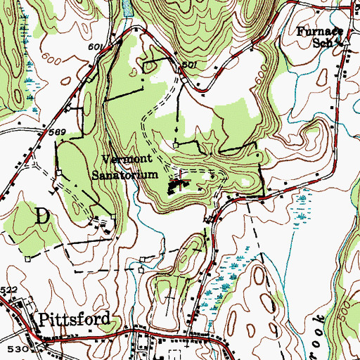 Topographic Map of Vermont Sanatorium, VT