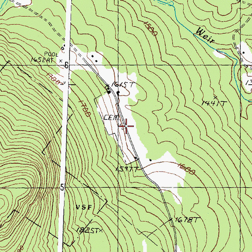 Topographic Map of Victory Hill Cemetery, VT