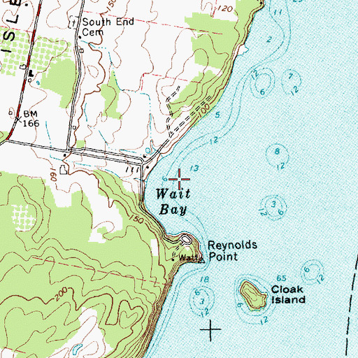 Topographic Map of Wait Bay, VT