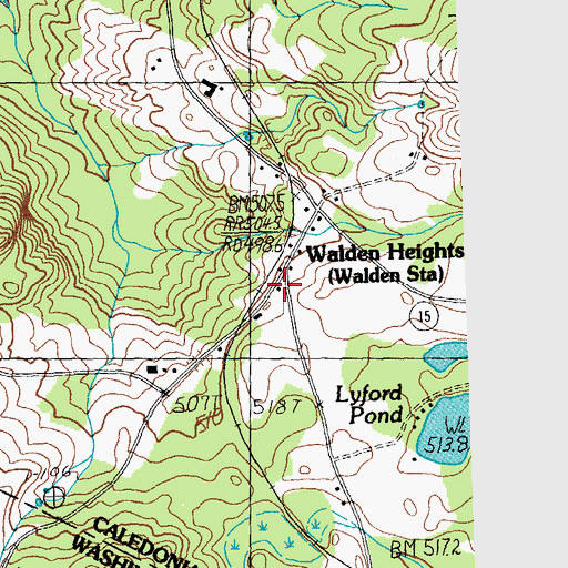 Topographic Map of Walden Station, VT