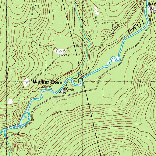 Topographic Map of Walker Dam, VT