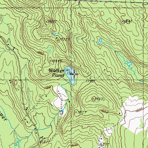 Topographic Map of Walker Pond, VT