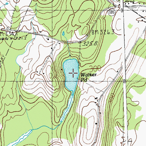 Topographic Map of Walker Pond, VT