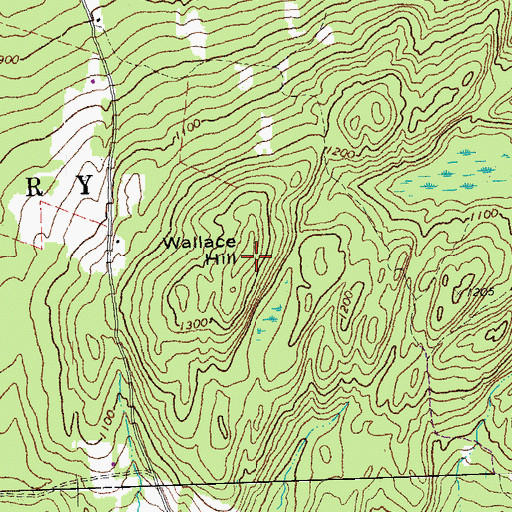 Topographic Map of Wallace Hill, VT