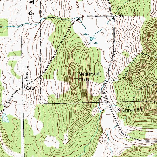 Topographic Map of Walnut Hill, VT