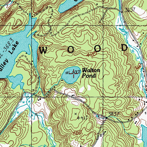 Topographic Map of Walton Pond, VT