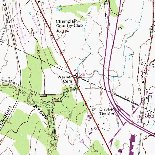 Topographic Map of Warner Cemetery, VT