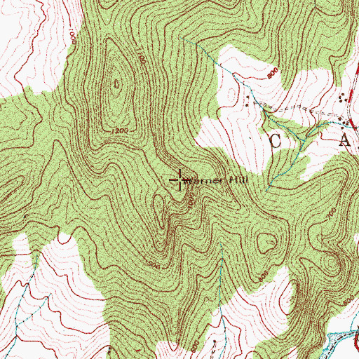 Topographic Map of Warner Hill, VT