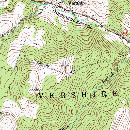 Topographic Map of Warren Cemetery, VT